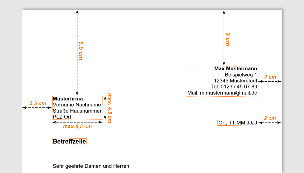 Der Briefkopf Bei Einer Bewerbung Worauf Kommt Es An Orizon Gmbh